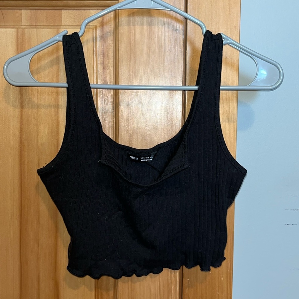 Shein black cropped tank